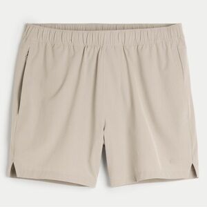 Tan Hollister Active Hybrid Shorts 5”, L